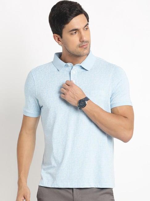 turtle blue slim fit printed polo t-shirts