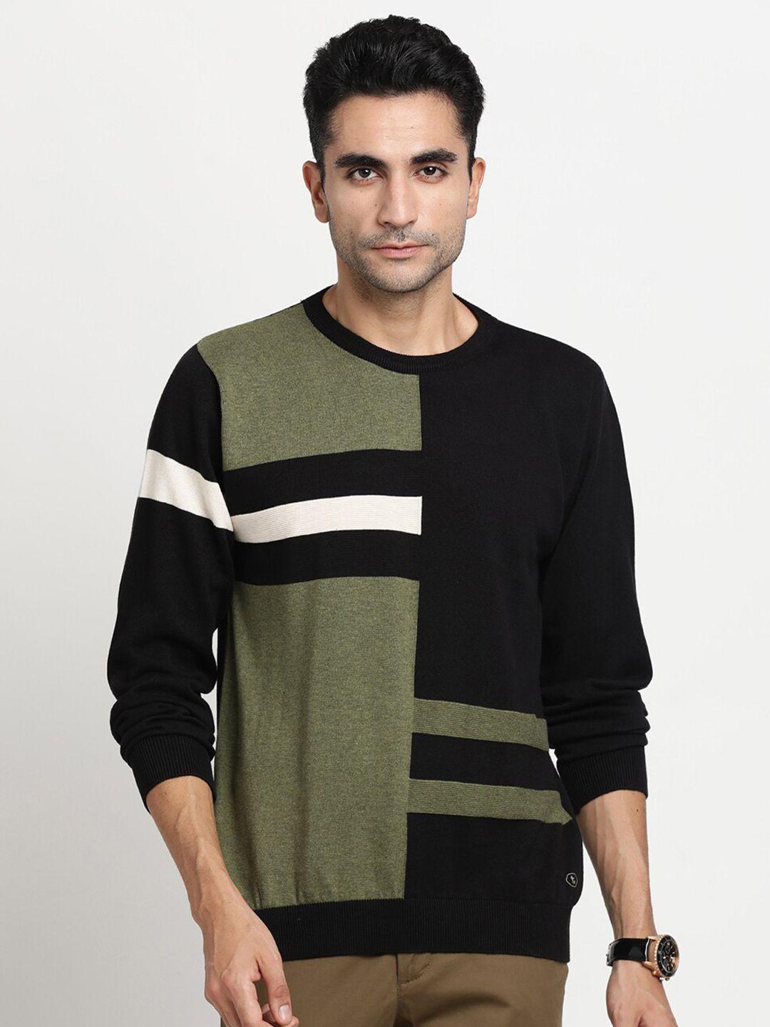turtle colourblocked slim-fit knitted casual pullover