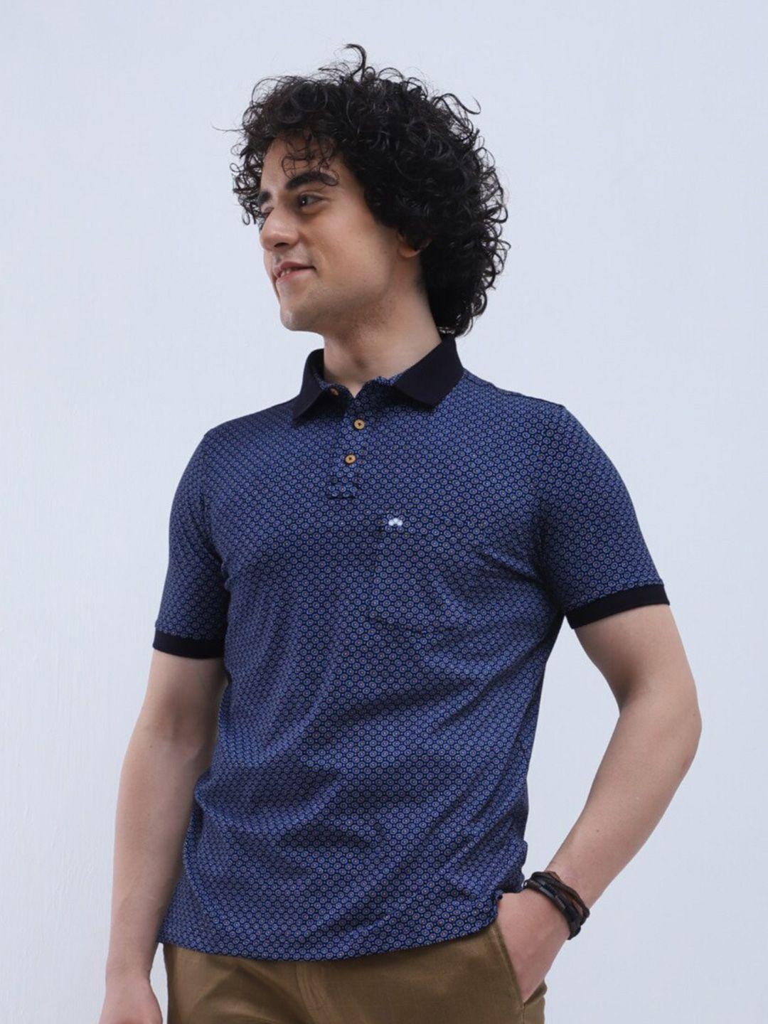 turtle conversational printed polo collar slim fit cotton t-shirt