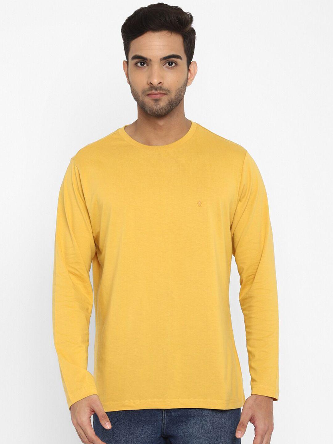 turtle men yellow pure cotton slim fit t-shirt