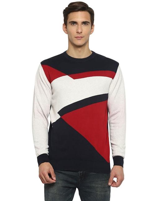 turtle multicolor cotton regular fit colour-block sweater