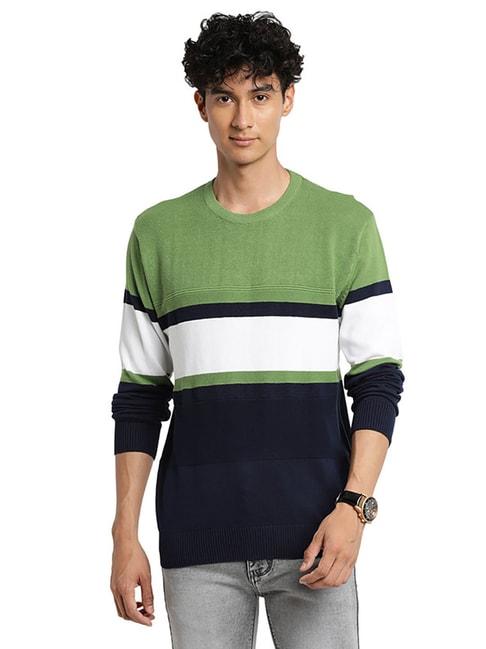 turtle multicolor cotton regular fit colour-block sweater