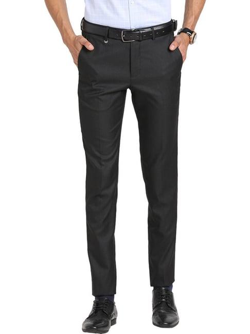 turtle black ultra slim fit striped trousers