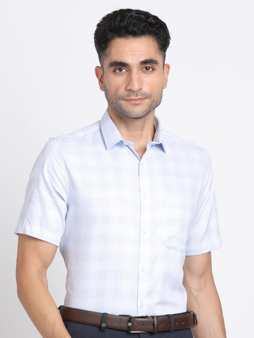 turtle checked modern regular fit pure cotton formal shirt