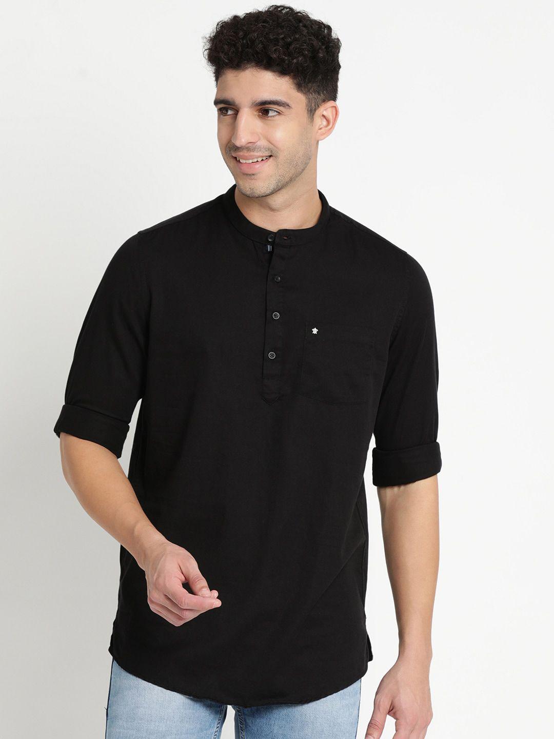 turtle men black cotton kurta