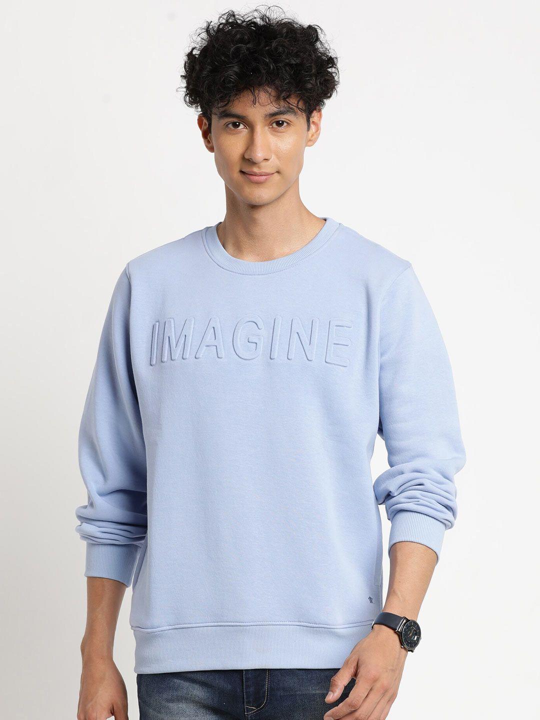 turtle men blue cotton sweatshirt