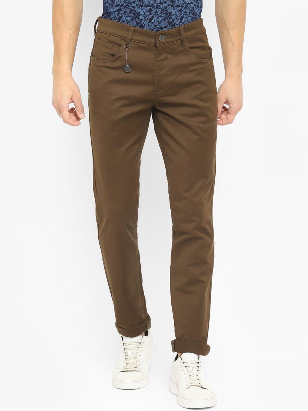 turtle men brown narrow tapered fit jeans