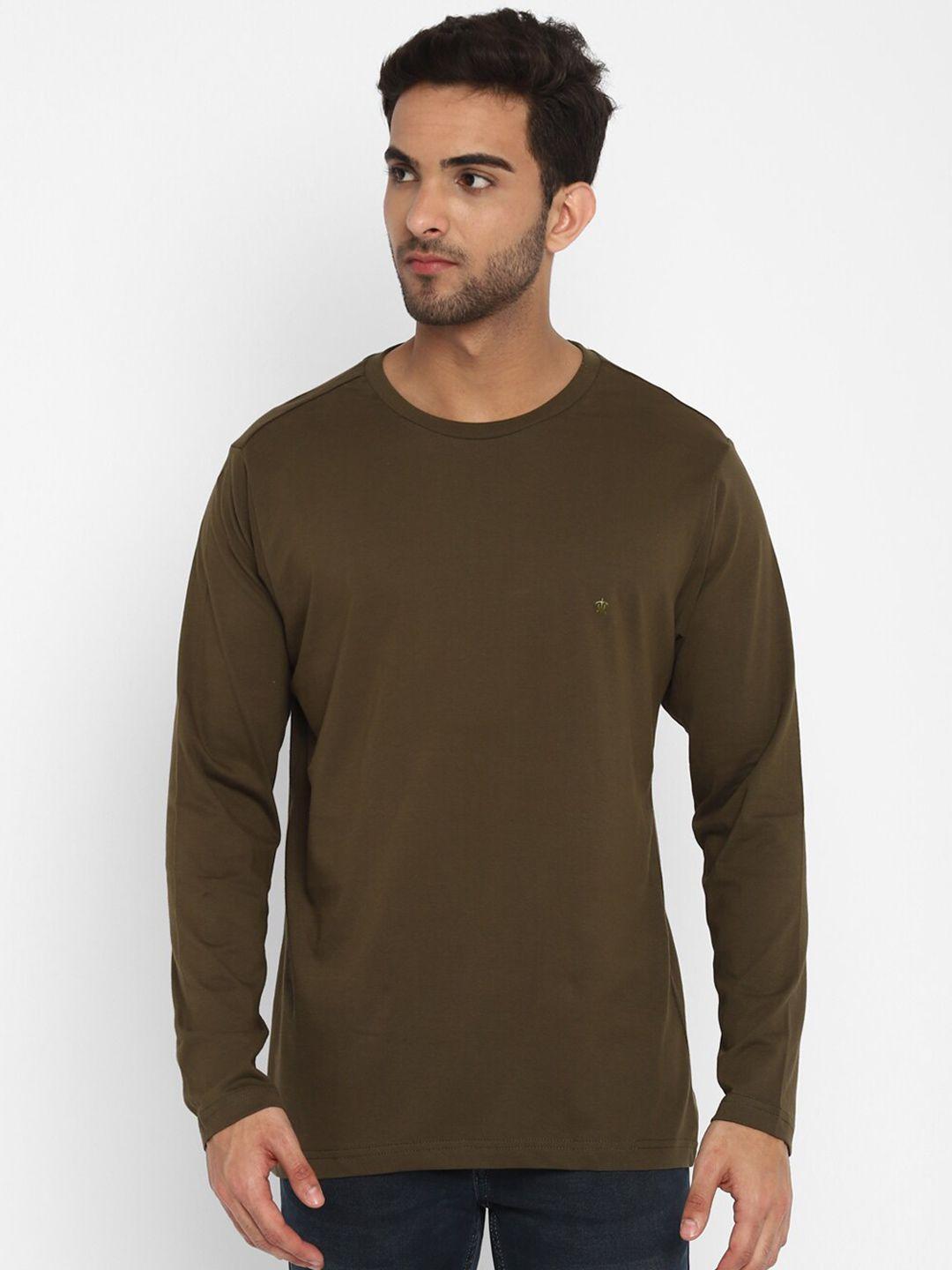 turtle men brown pure cotton slim fit t-shirt
