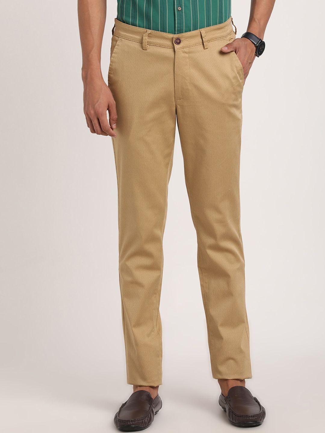 turtle men mid-rise relaxed tapered fit trousers