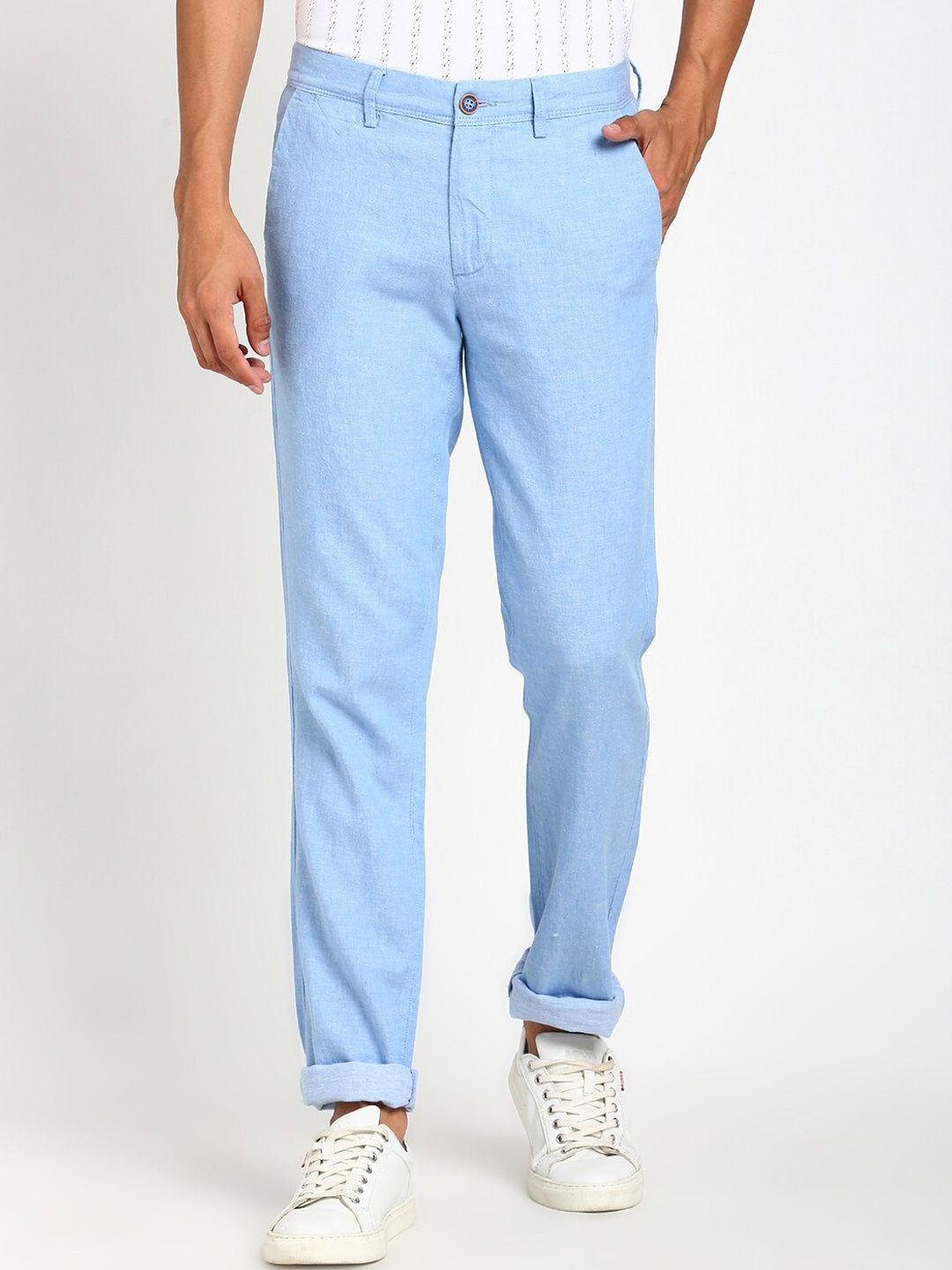 turtle men relaxed skinny fit cotton linen trousers