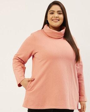 turtle-neck full-sleeve sweatshirt