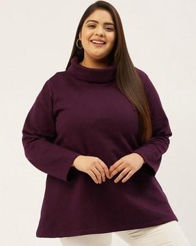 turtle-neck full-sleeve sweatshirt