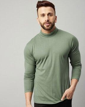 turtle-neck henley t-shirt