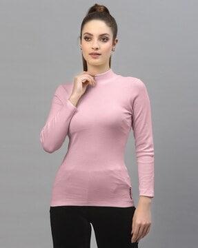 turtle-neck ribbed top