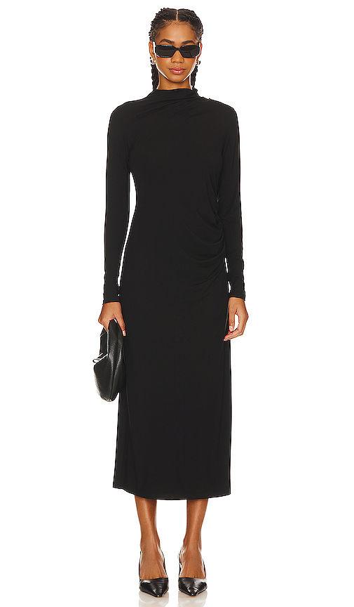 turtle neck rouched dress