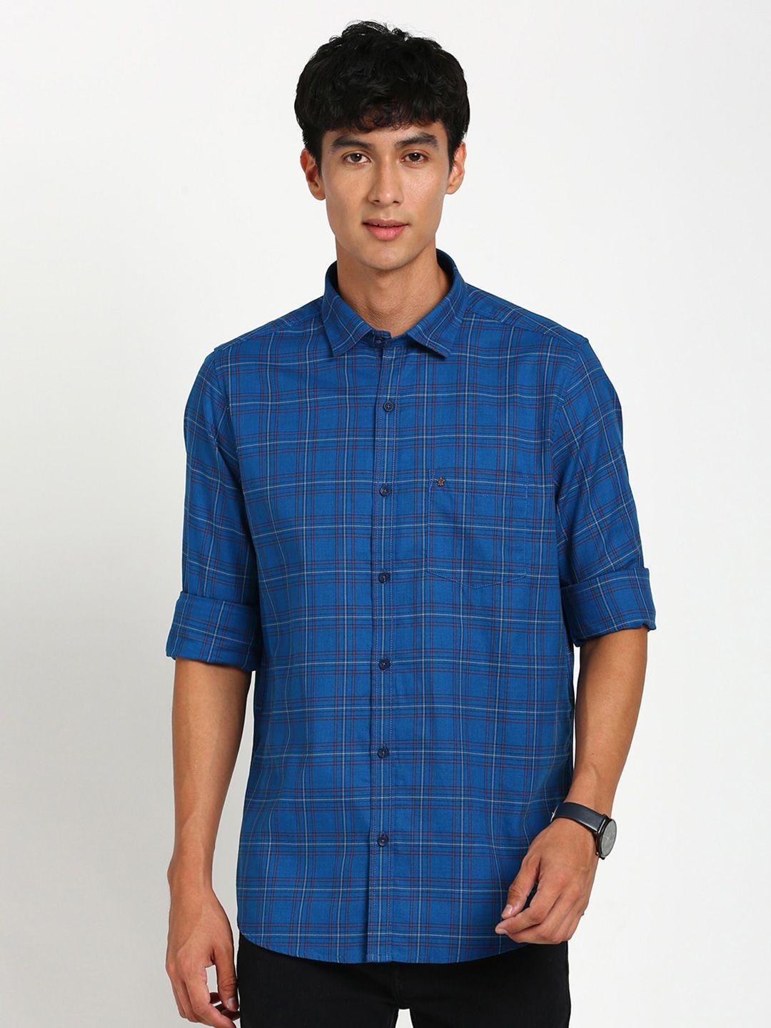 turtle relaxed slim fit tartan checked pure cotton casual shirt