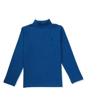turtleneck top with logo embroidery