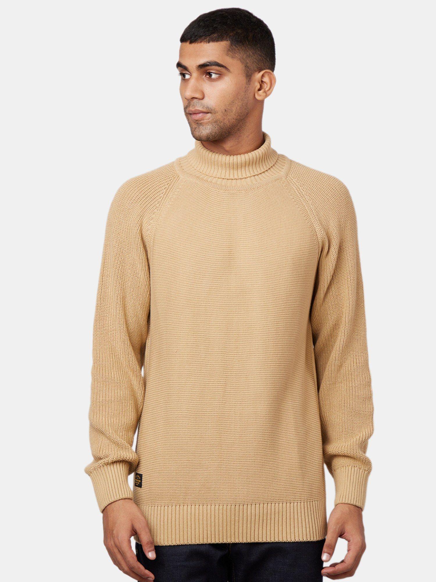 turtleneck khaki sweater