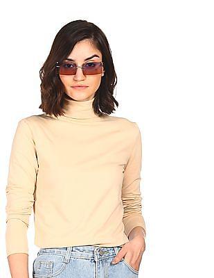 turtleneck solid t-shirt