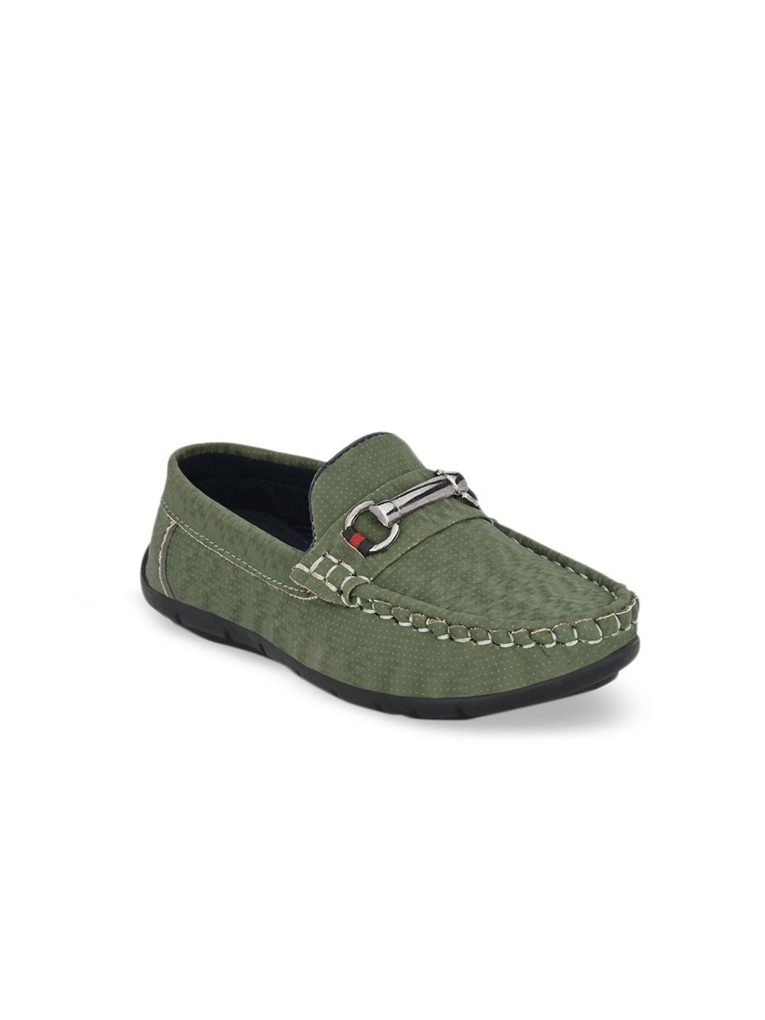 tuskey boys olive green woven design loafers