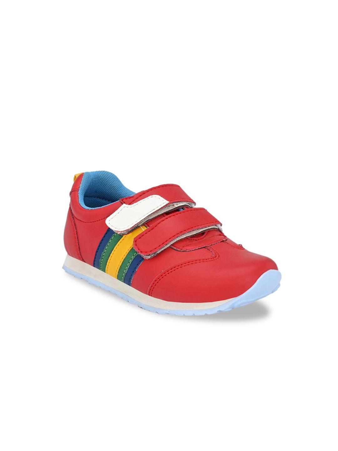 tuskey boys red colourblocked pu slip-on sneakers