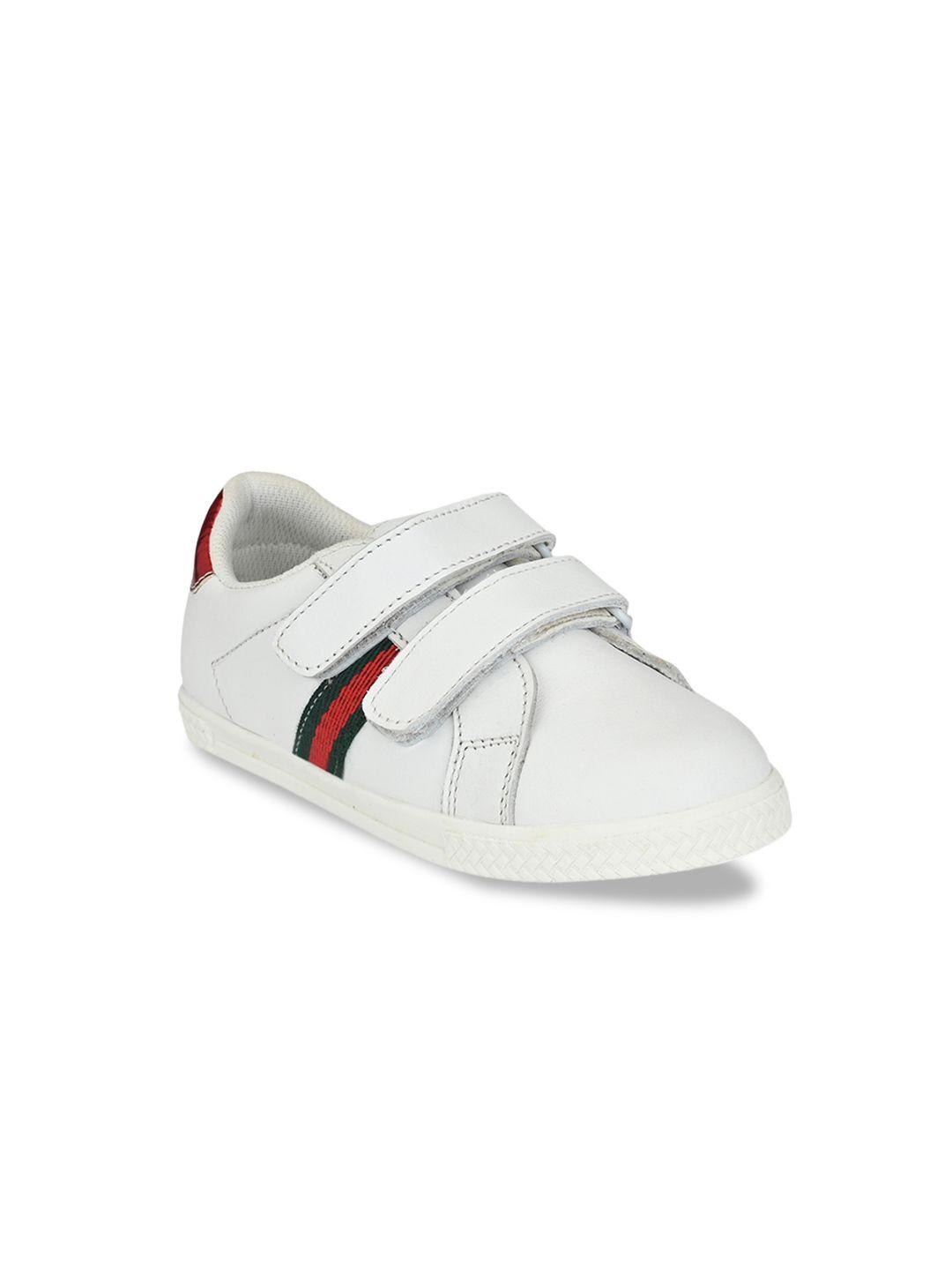 tuskey boys white leather slip-on sneakers