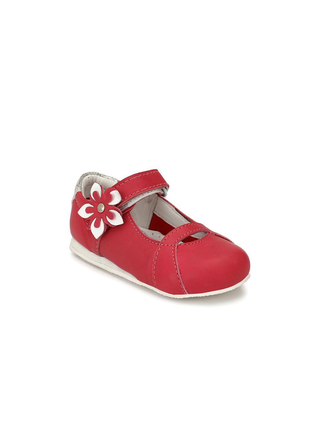 tuskey girls pink solid leather ballerinas