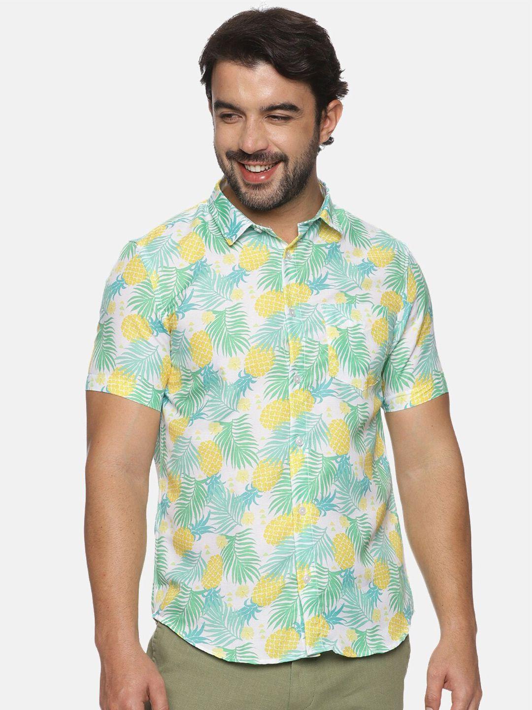 tusok men smart floral opaque printed casual shirt