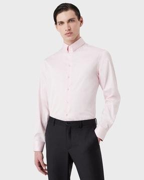 tuxedo shirt with spread collar