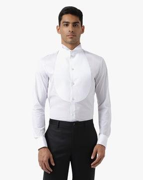 tuxedo shirt with wing tip collar