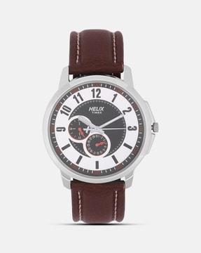 tw027hg08 chronograph watch with leather strap