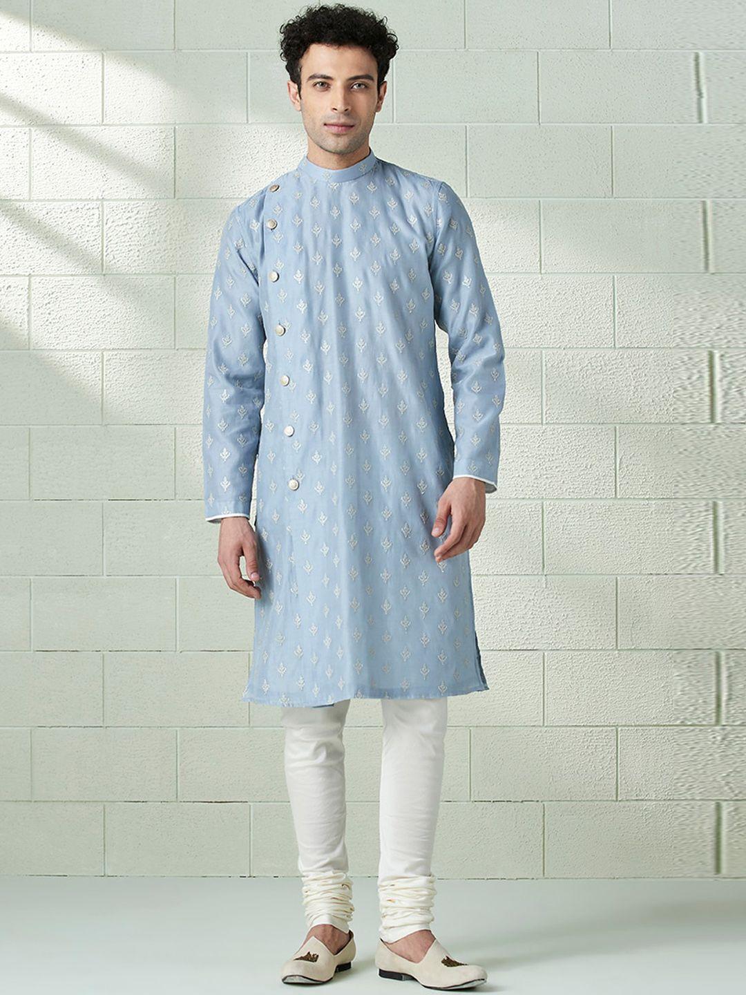 twamev embroidered regular kurta with churidar