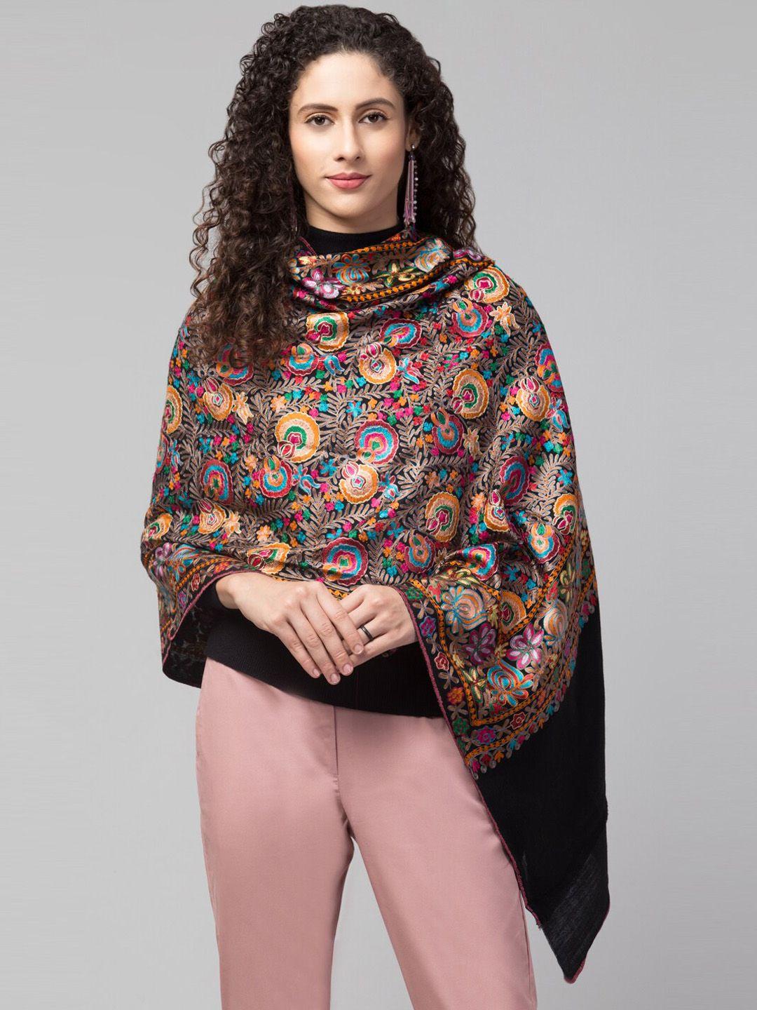 tweedle floral kashmiri embroidered pashmina shawl