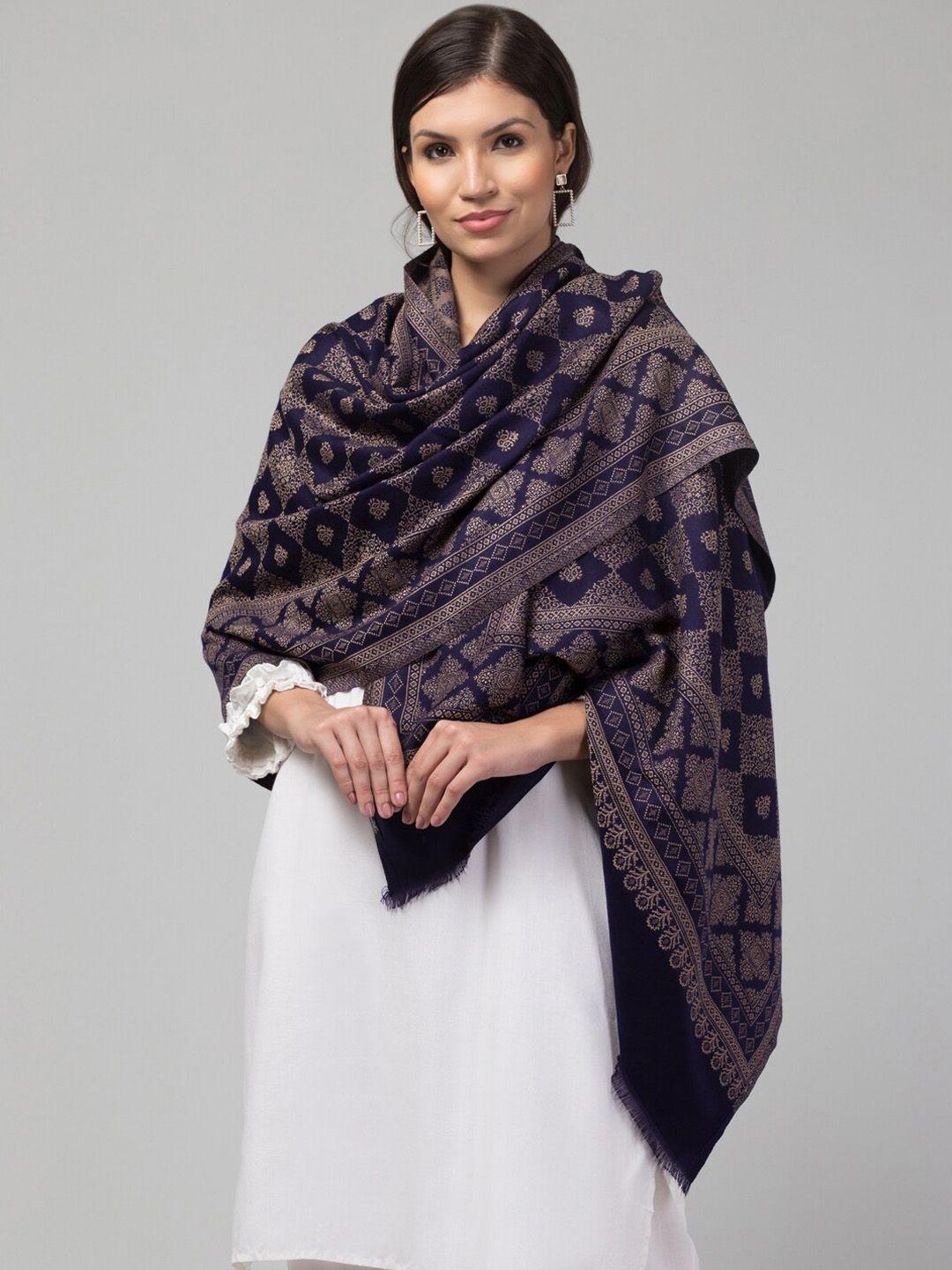 tweedle geometric woven design shawl