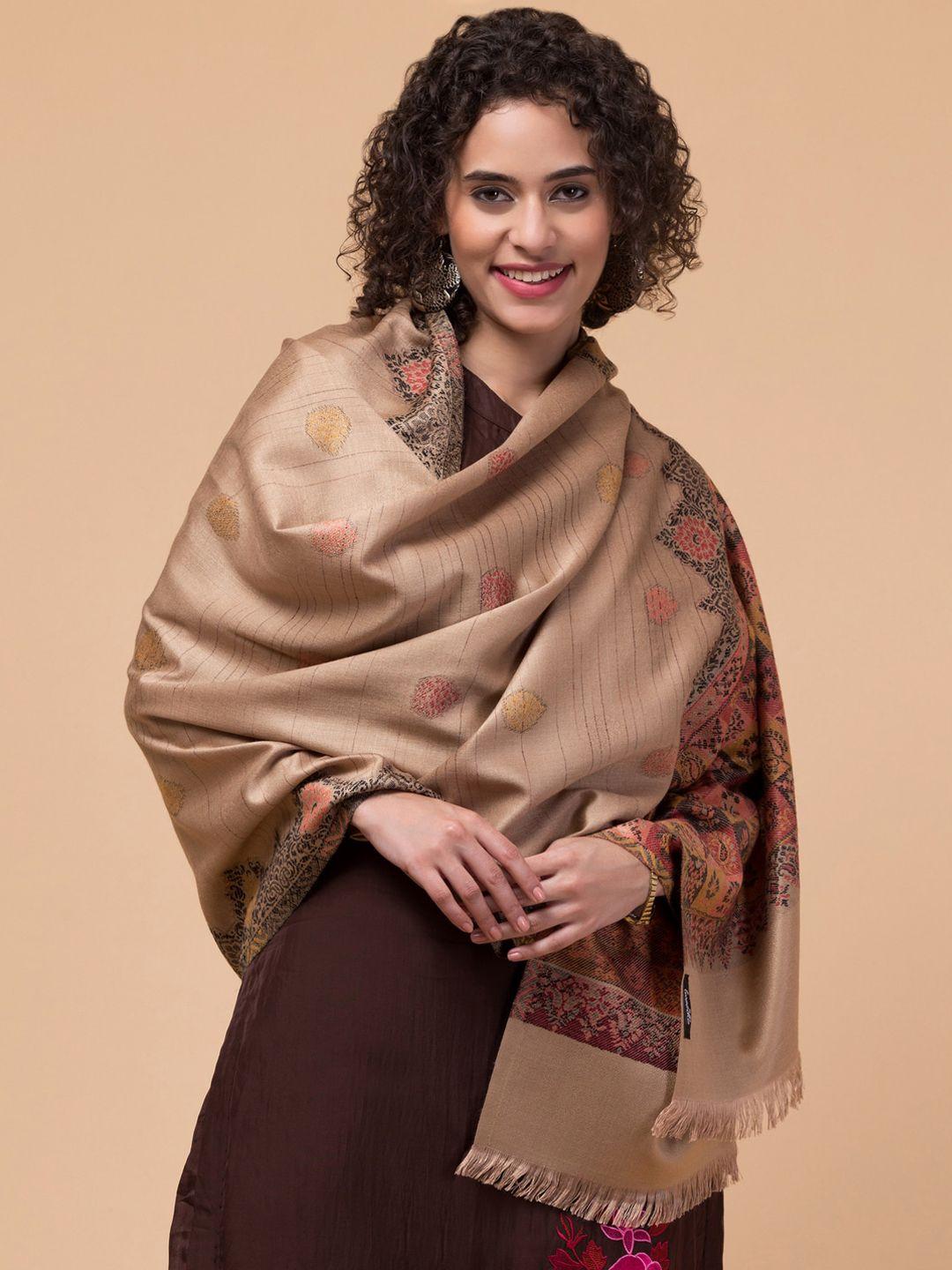 tweedle ethnic printed acrylic shawl