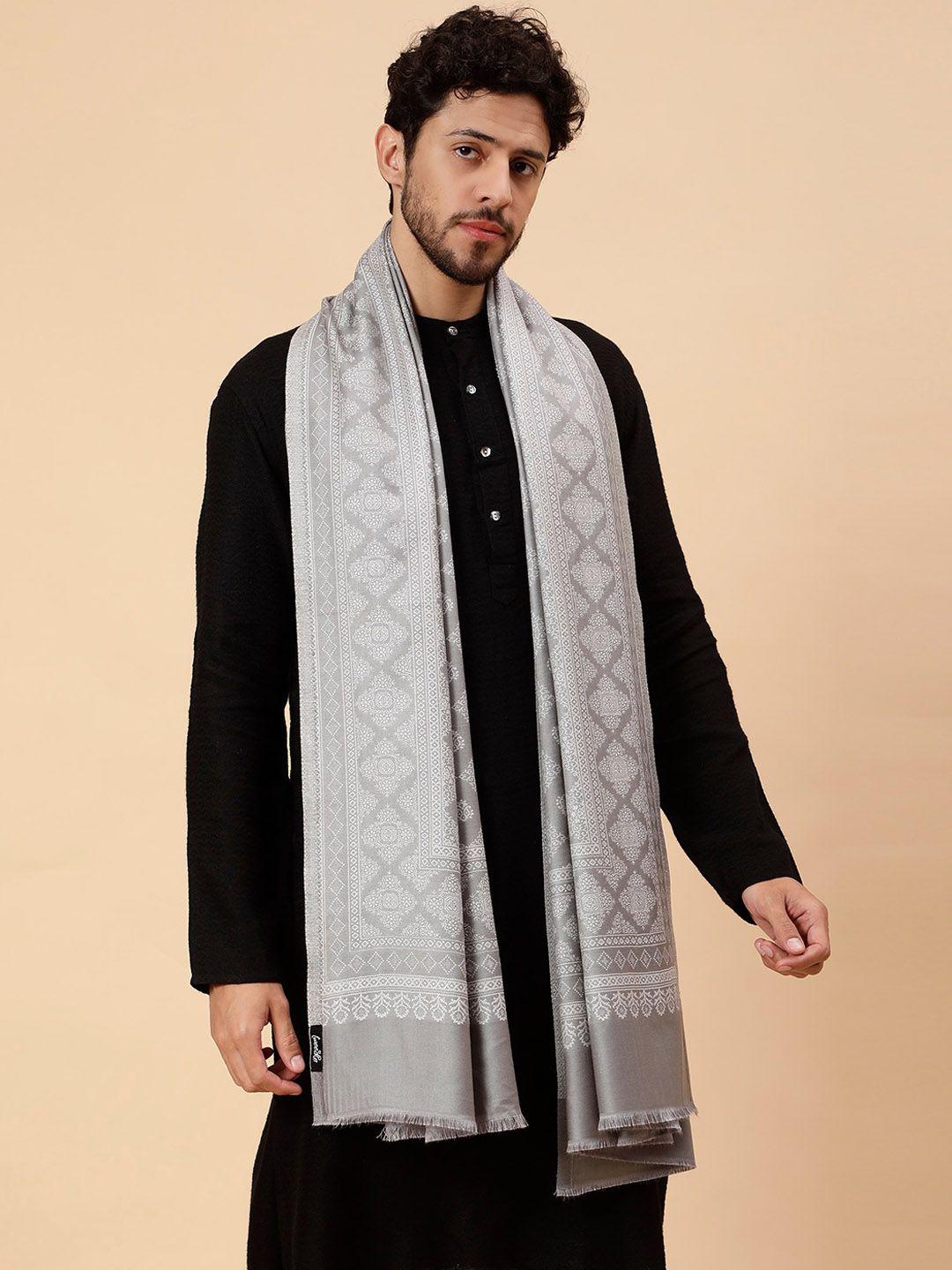 tweedle men geometric woven design acrylic shawl