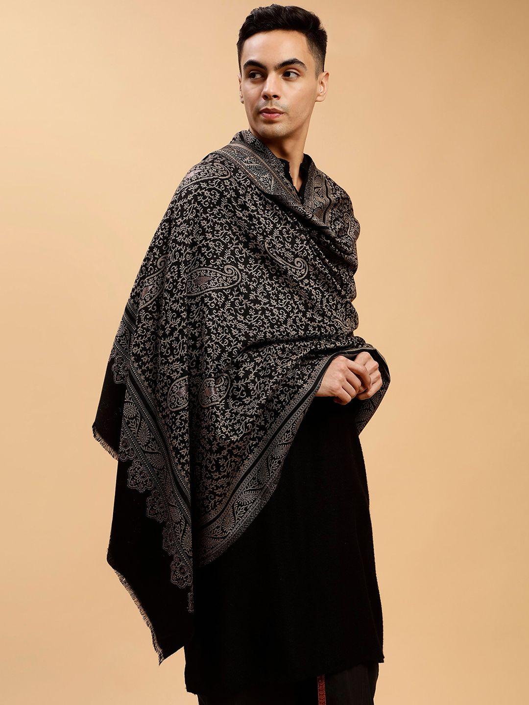 tweedle paisley woven-design acrylic shawl