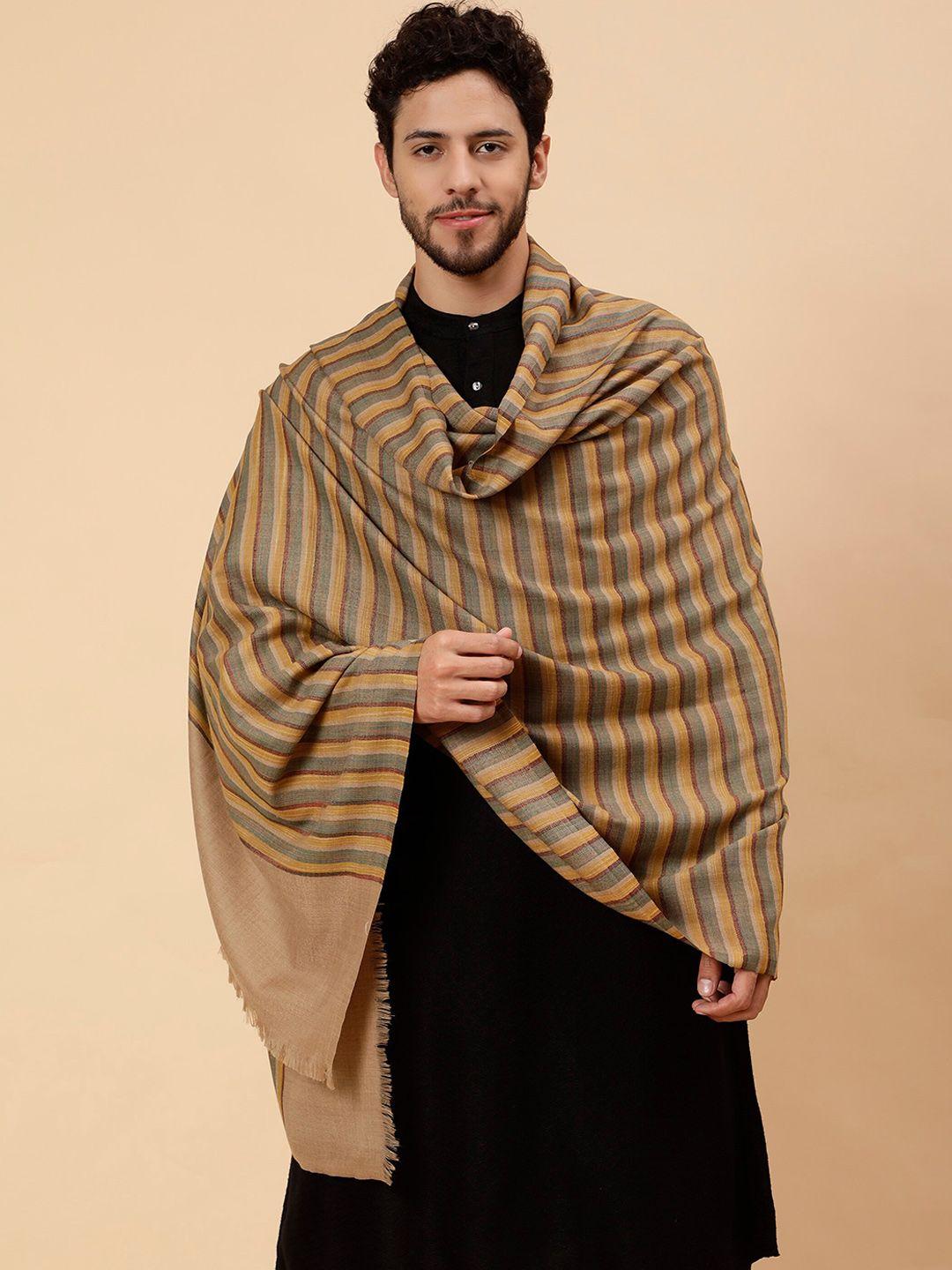 tweedle striped woven design woollen shawl