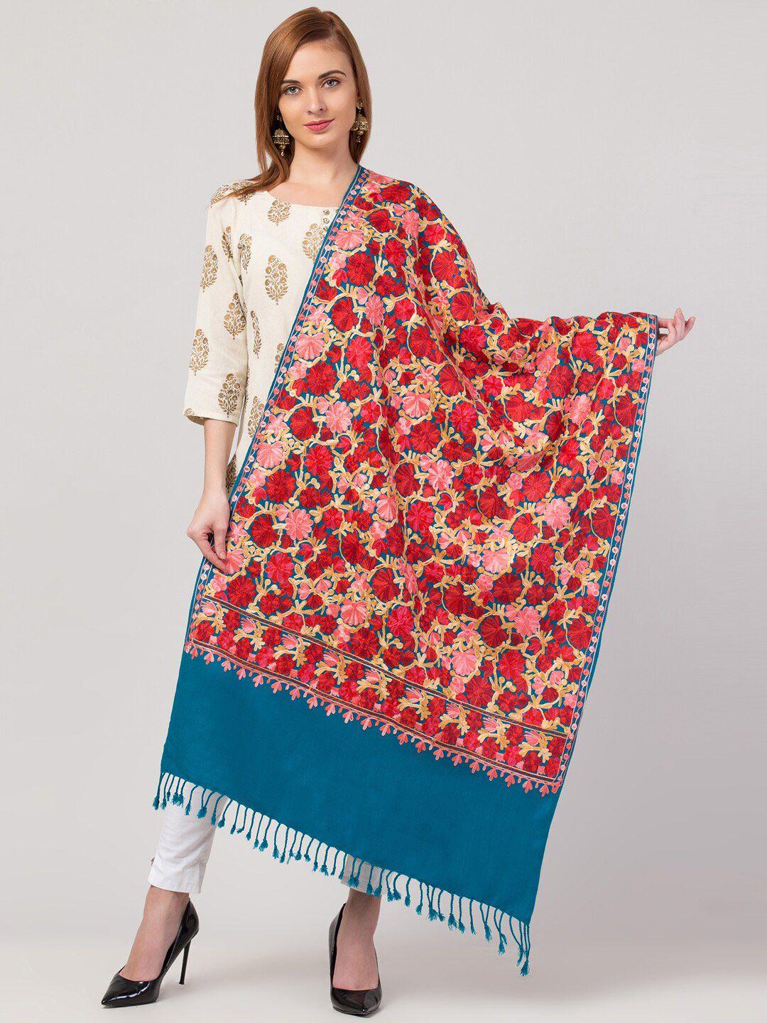 tweedle women aari embroidery cashmilon shawl