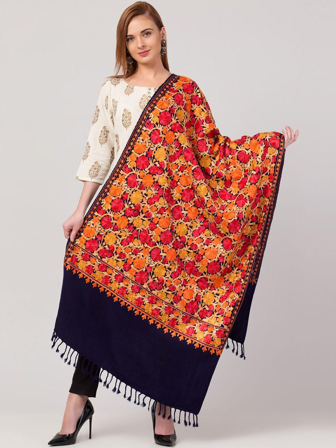 tweedle women heavy aari embroidery cashmilon shawl