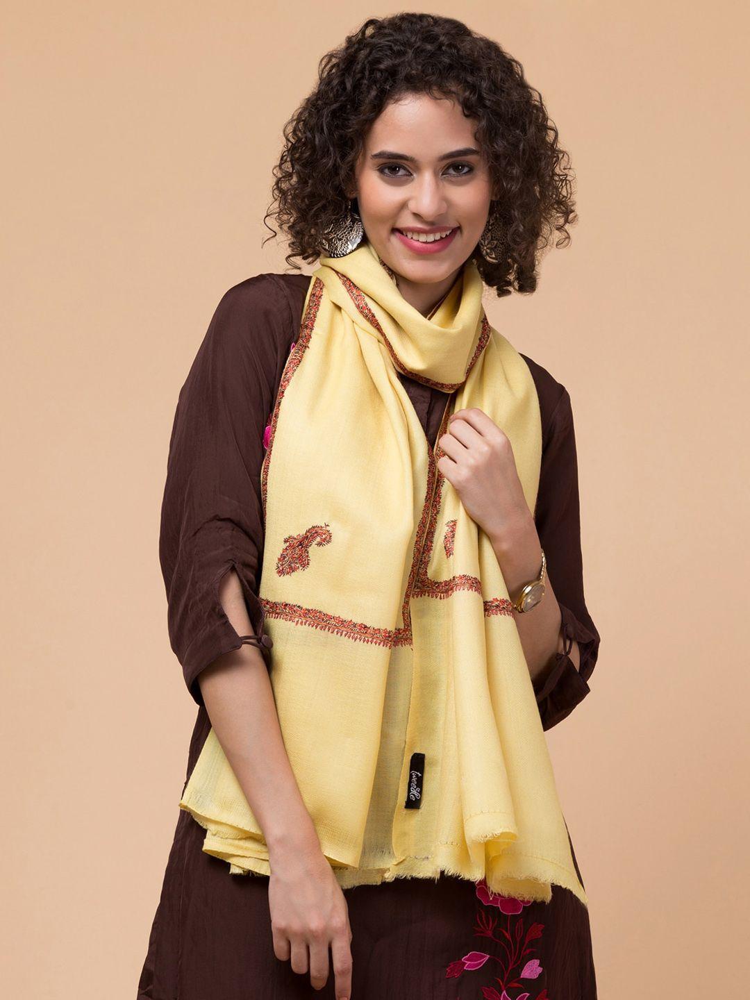 tweedle women paisley woven design pure woollen shawl