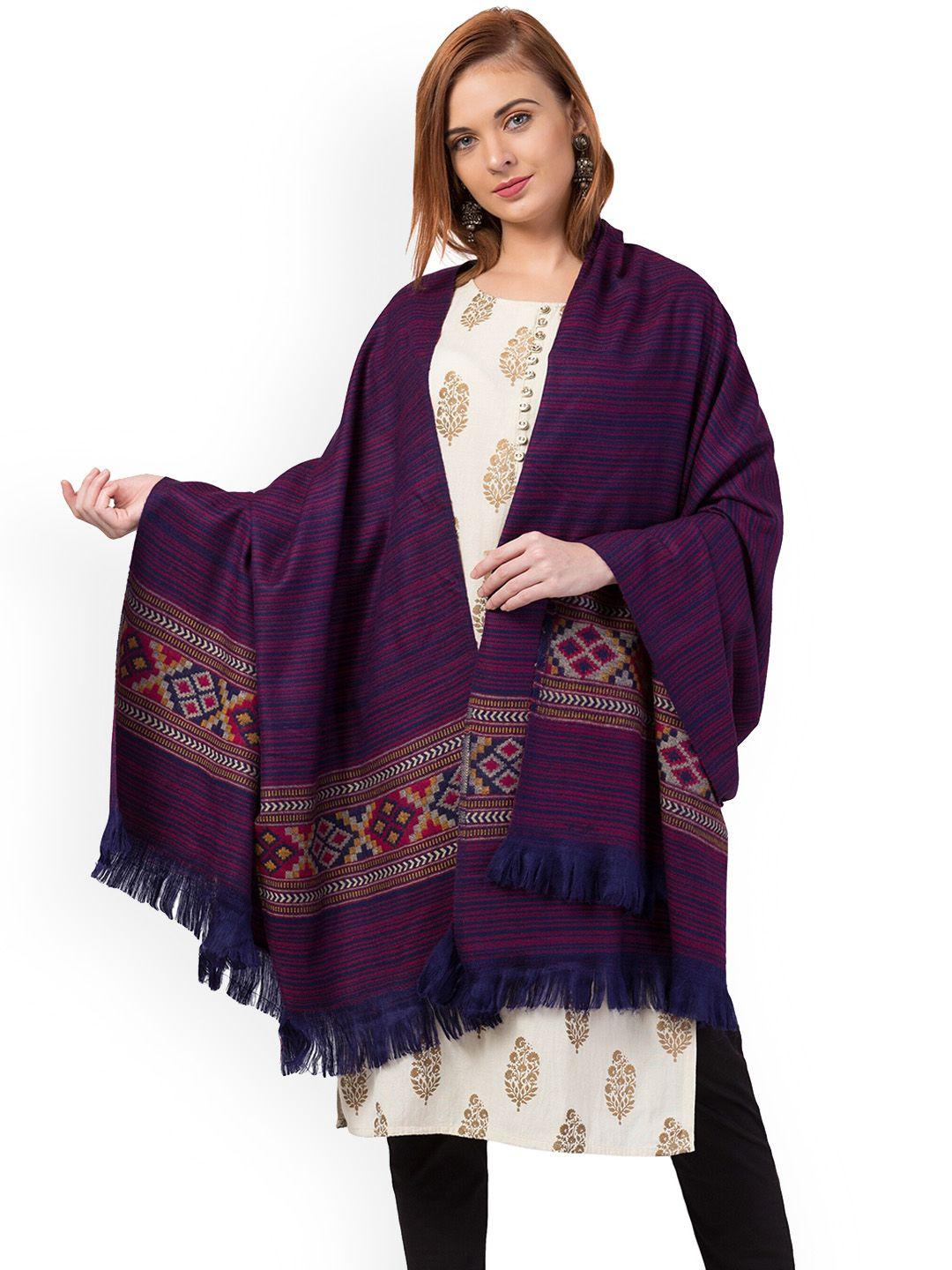 tweedle women purple woven design shawl