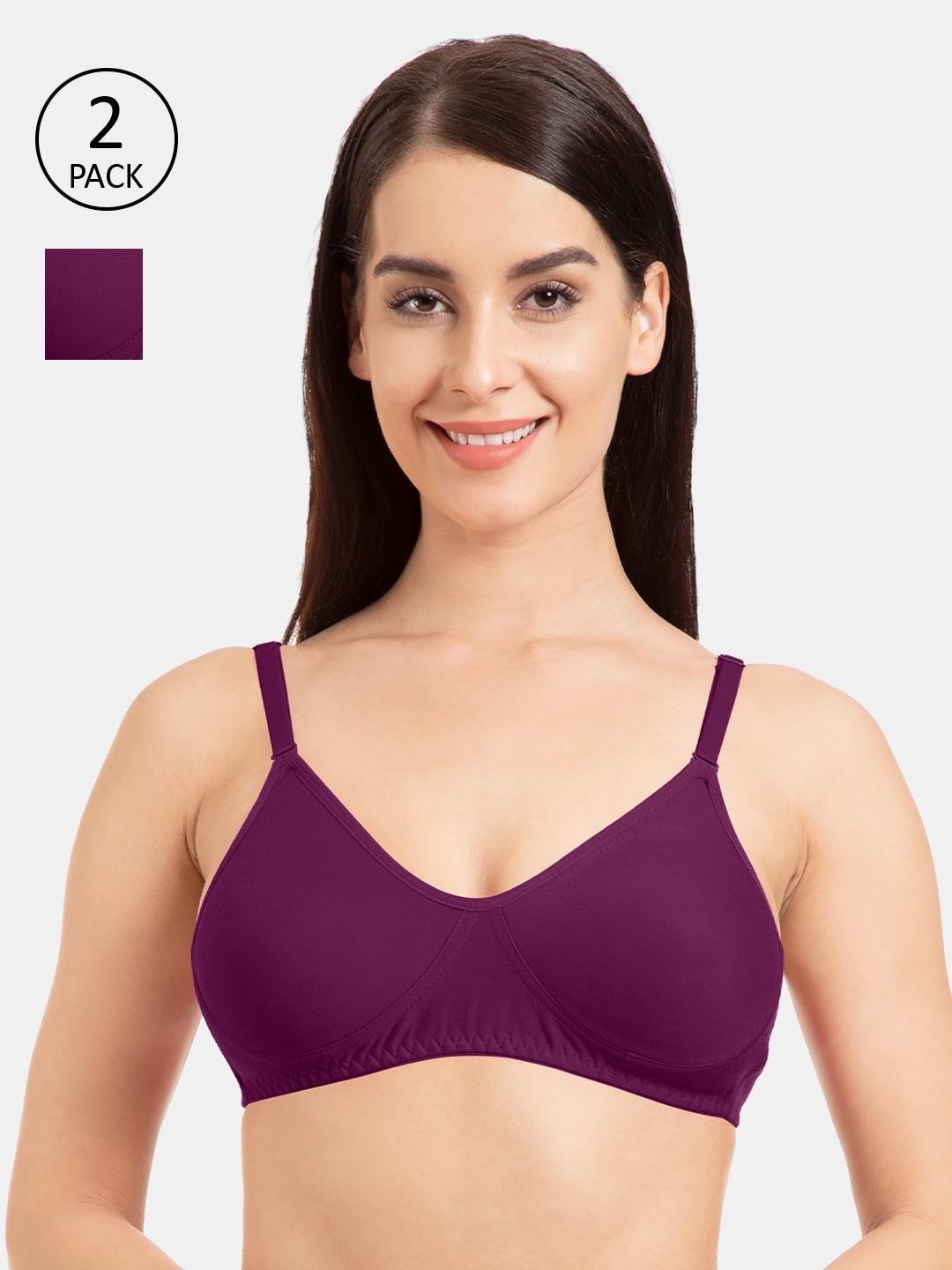 tweens pack of 2 solid non-wired non padded everyday bras tw-9285-2pc-dpr-30b