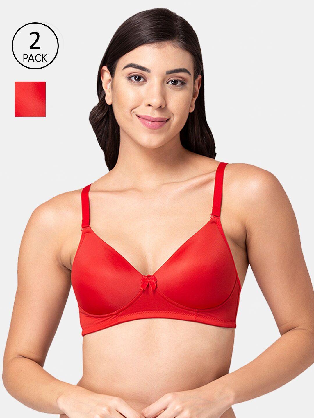 tweens pack of 2 red bra - lightly padded