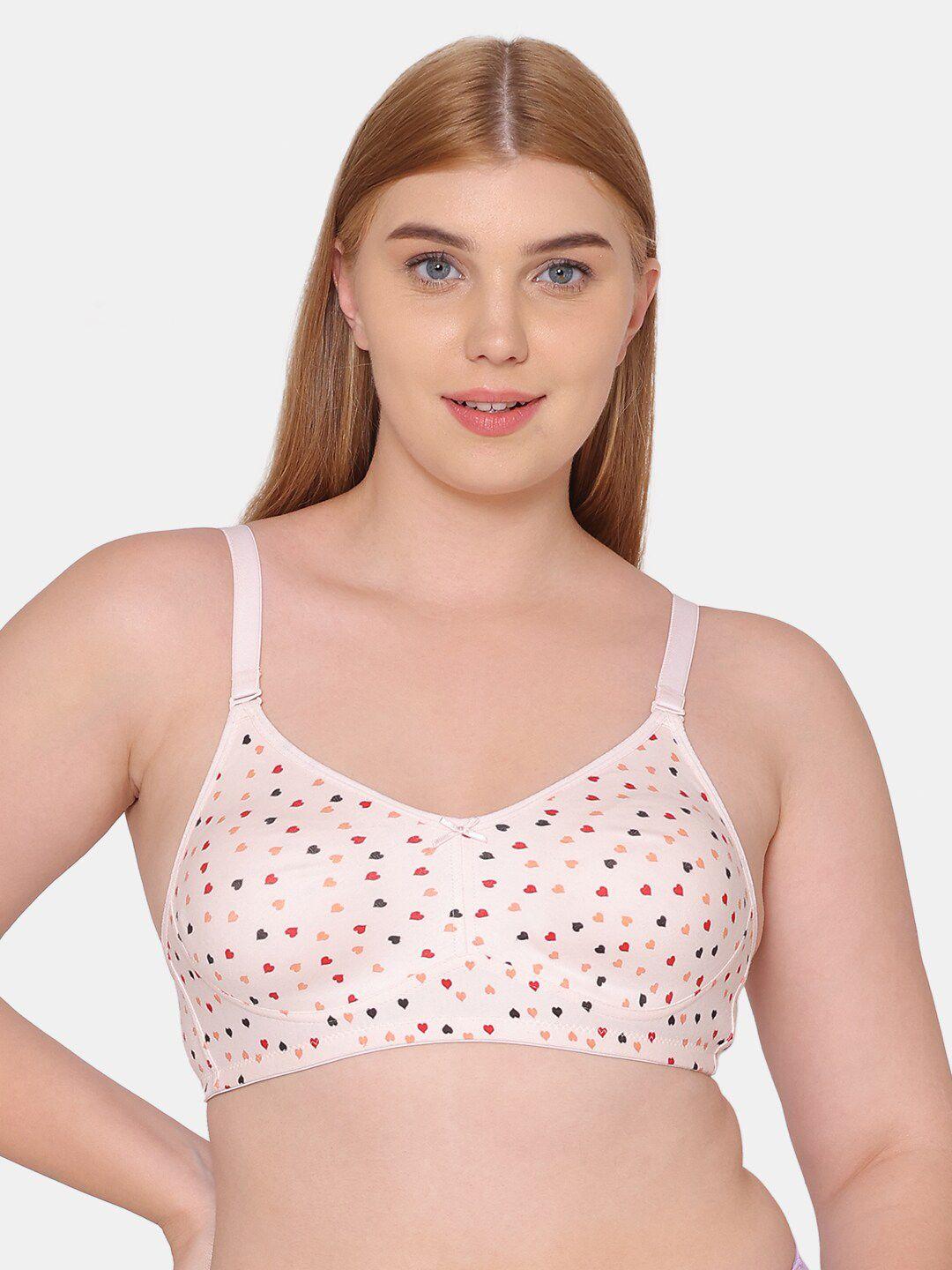 tweens printed non-padded cotton minimizer bra