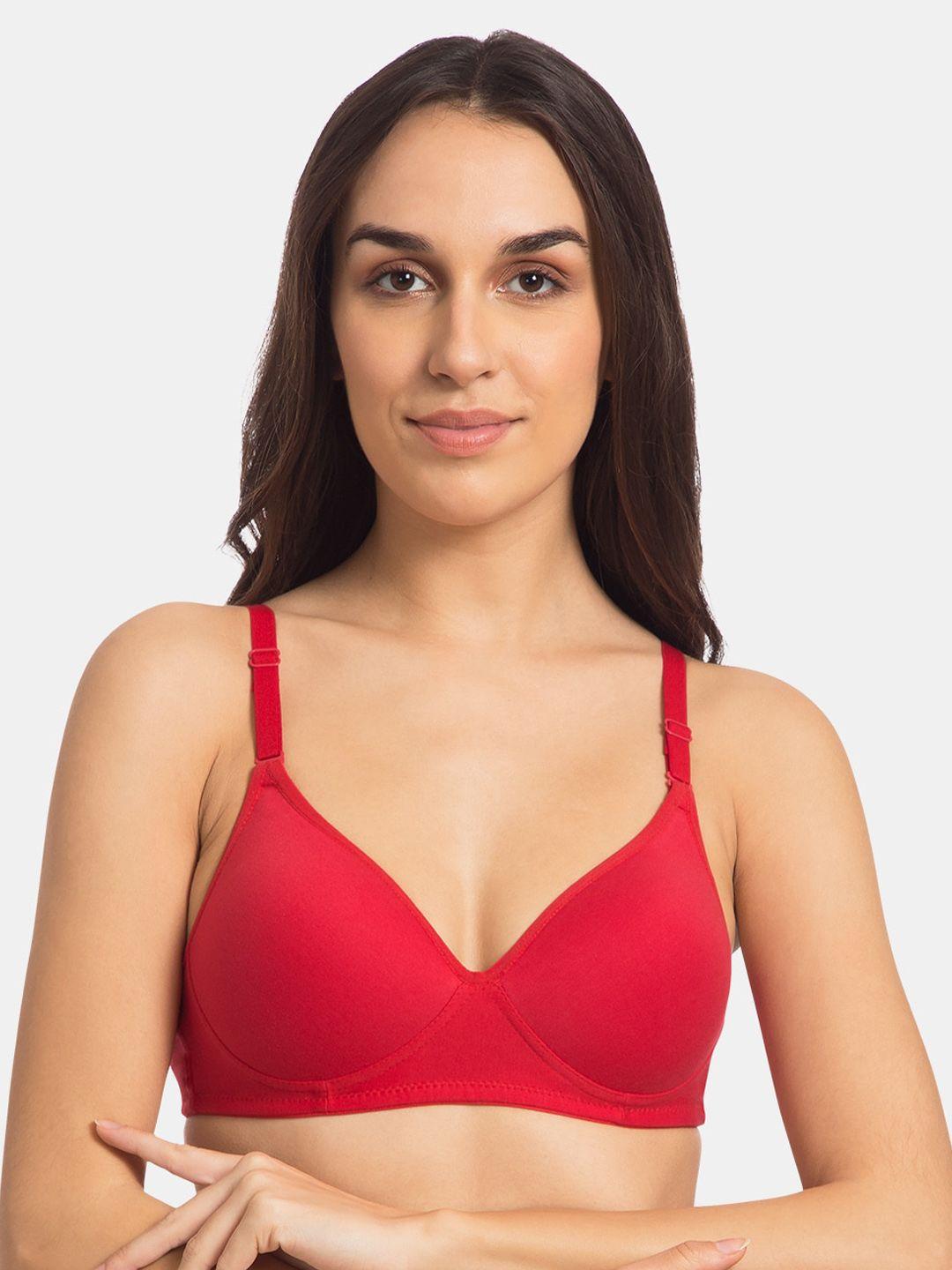 tweens red solid non-wired lightly padded t-shirt bra tw-91100-rd