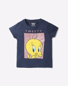 tweety print crew-neck t-shirt
