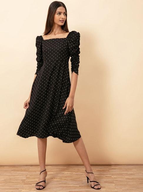 twenty dresses black polka dots a-line dress