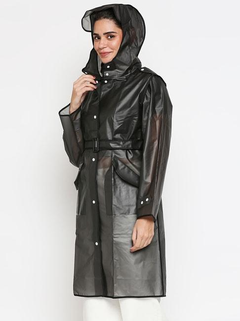 twenty dresses black relaxed fit rain coat