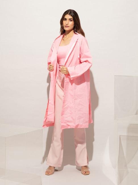 twenty dresses pink relaxed fit rain coat